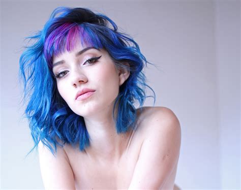 Wallpaper Fay Suicide Model Pinup Models Blue Hair Nose Rings