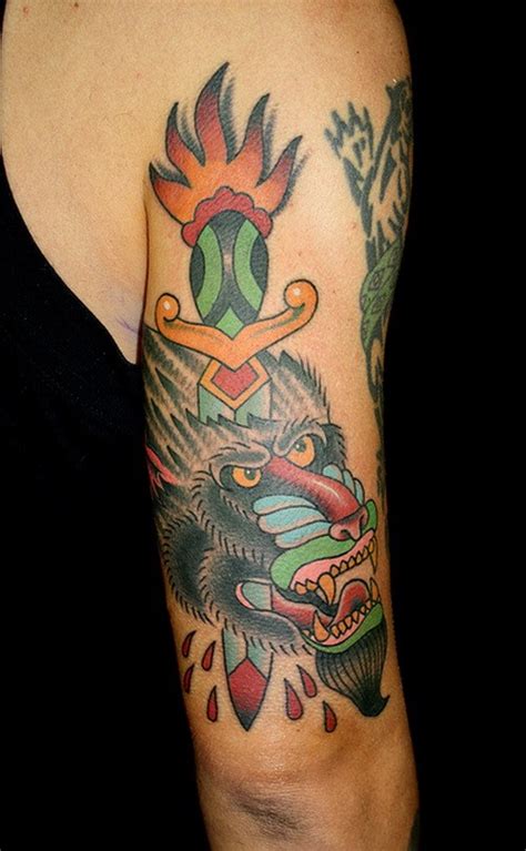 Find the latest chef knives tattoos by 100's of tattoo artists, today on tattoocloud. Awesome old school baboon head pierced with knife tattoo ...