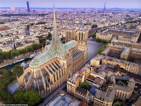 Stunning Solar Powered Re Design Of Notre Dame Spire Made With Crystal