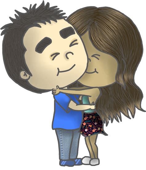 Download Transparent Hugging Clipart Cartoon Hugging Couple Png