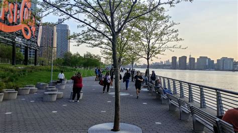 Boardwalk By The River Dock In Long Island City Editorial Photo Image