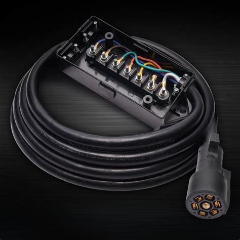 Bougerv 7 way trailer plug weatherproof trailer wiring harness 7 pin trailer connector enclosed trailer accessories with junction box for rv trailers, campers, caravans, food trucks (8 feet long). 7 Pin Inline Trailer Wiring Harness Kit Trailer Connector ...