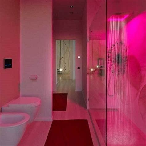 Amazing Pink Neon Led Light In Bathroom 💡 The Lights Playing In The