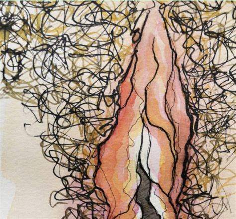 Original Vulva Drawing Hairy Yoni Art Handmade Vulva Art Etsy Canada