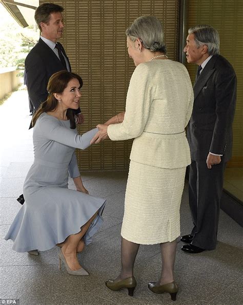 Crown Princess Mary Of Denmark Greets Japanese Empress With Deep Curtsy