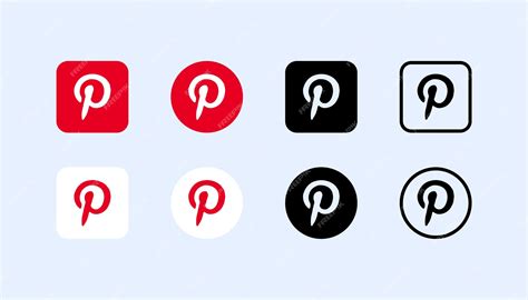 Premium Vector Pinterest Social Media Icons Set Of Logos For Social