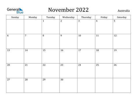 2022 Printable Calendar Australia Printable Calendar 2023