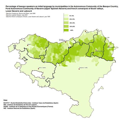 Basque language as mother language in Basque Country, Spain | Language map, Language, Linguistics