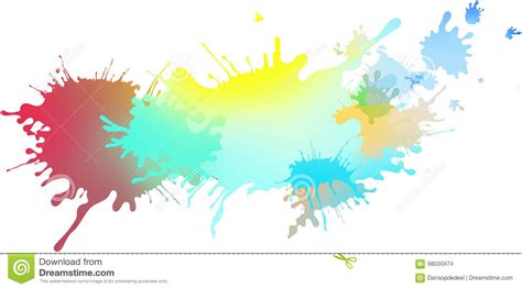 Abstract Isolated Colorful Pastel Paint And Splatter Background Stock
