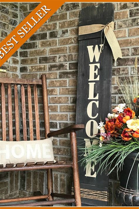 Large Vertical Outdoor Welcome Sign For Front Door Front Etsy