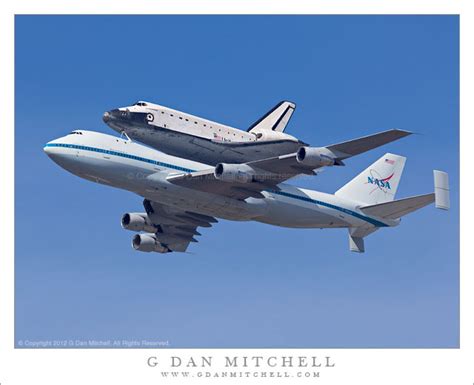 G Dan Mitchell Photograph Space Shuttle Endeavor Flyover Moffett