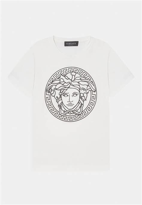Versace Medusa Unisex T Shirt Imprimé Bianconeroblanc Zalandobe