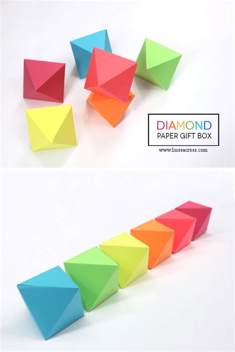Check spelling or type a new query. DIY Diamond Gift Boxes (with Free Printable Octahedron Templates) - Lines Across