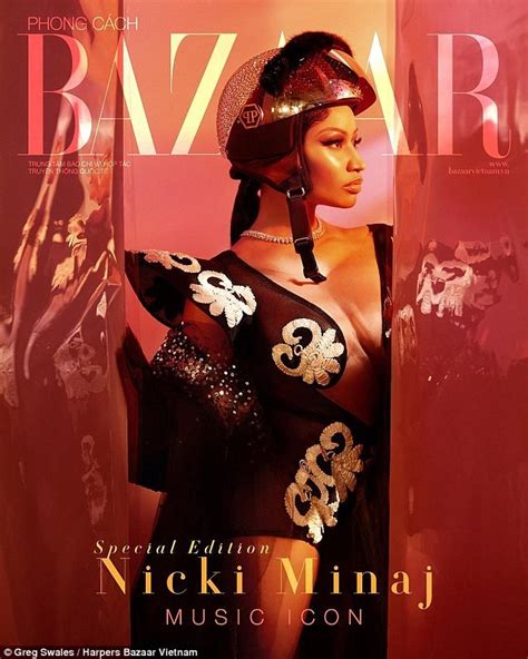 Nicki Minaj Stuns In Cleavage Baring Gowns For The Music Icon Issue Of Harper S Bazaar Vietnam