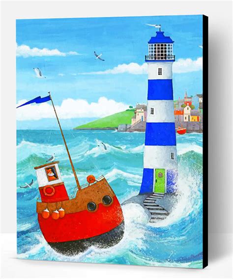 Blue Lighthouse Paint By Numbers Paint By Numbers Pro