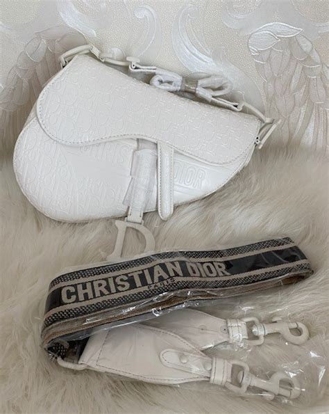 Dior Saddle Bag White Luxuryshop