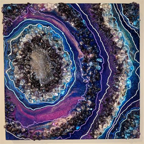 Resin Geode Artwork By Samanthasdoodles Resin Art Canvas Resin Art