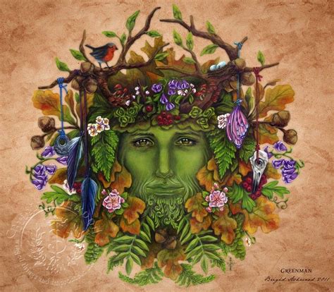 Celtic Greenman Pagan Art Print 1500 Via Etsy Celtic Myth Celtic