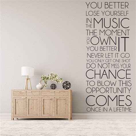 Mix and match primitive country home and wall décor with other styles to create your own eclectic blend. Lose Yourself Wall Sticker Eminem Song Lyrics Wall Decal Rap Music Home Decor