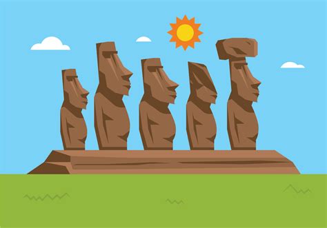 Easter Island Statues 143310 Vector Art At Vecteezy