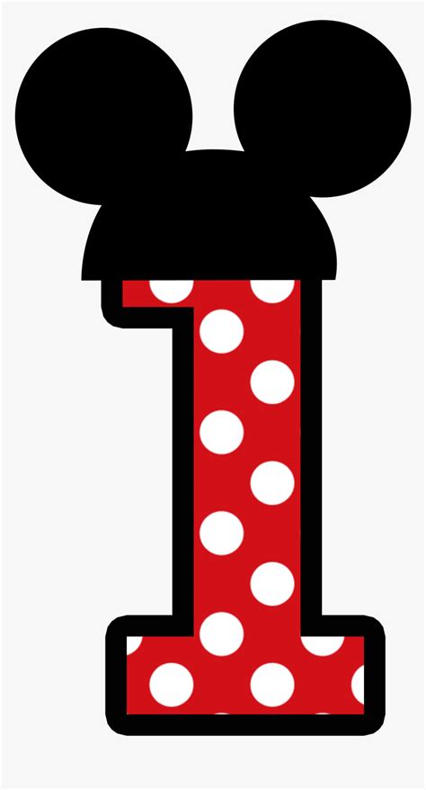 Mickey Mouse Number 1 Png Clip Art Black And White 1 Ano Mickey E7f