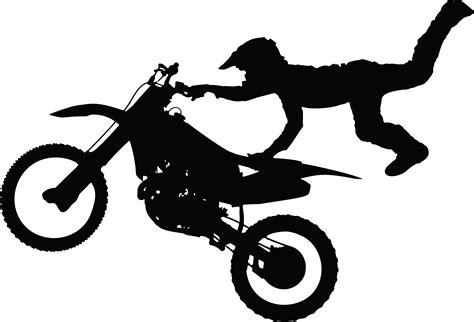 Free Clipart Of A Silhouetted Man Catching Air on a Dirt Bike png image
