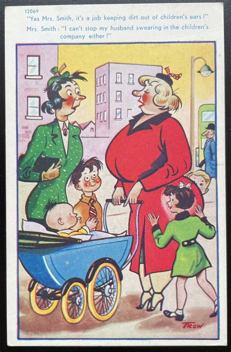 uk seaside postcard vintage comic risqué trow mrs smith unused collectable ebay