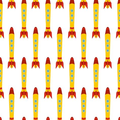 Premium Vector Seamless Pattern With Space Rocket Vector Illustration