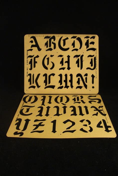 1960s Vintage Alphabet Stencil Old English Font By E Z