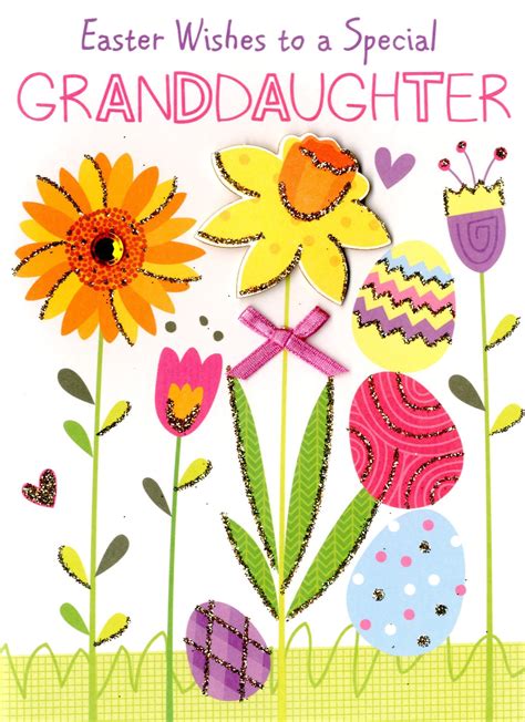 Easter is a gathering time. Granddaughter Easter Greeting Card Embellished Decorated Greetings Cards | eBay
