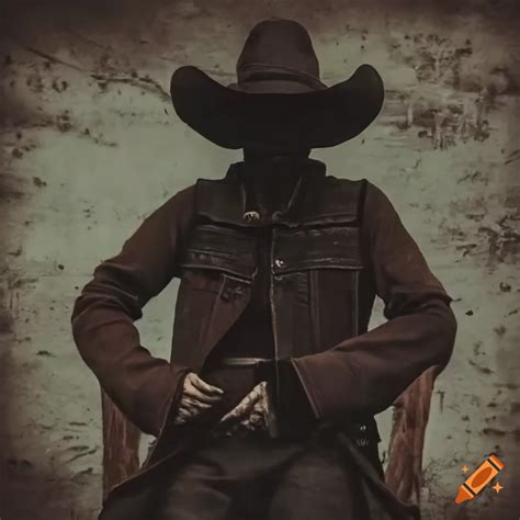 A Mysterious Cowboy In A Gothic Western Setting Dark Hell Grunge