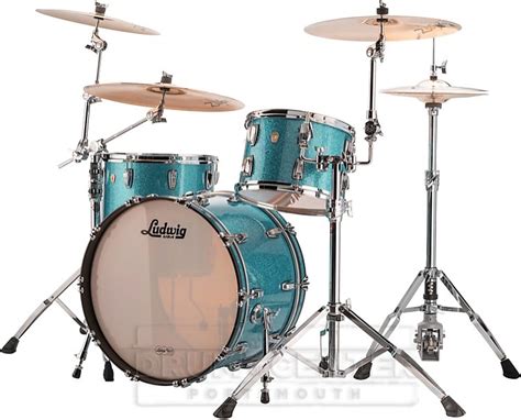 Ludwig Classic Maple Fab22 3pc Drum Set Teal Sparkle Reverb