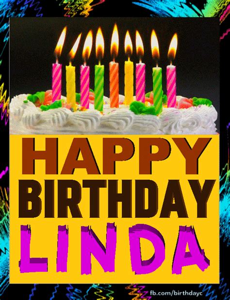 Happy Birthday Linda image gif ~ Happy Birthday Greeting Cards