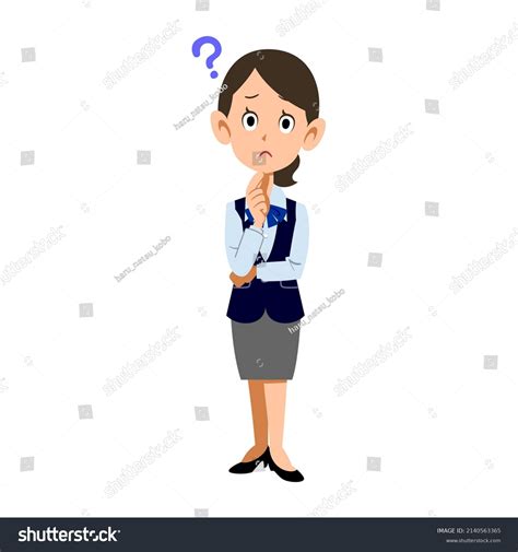 Female Office Worker Uniform Has Doubts Stock Vector Royalty Free