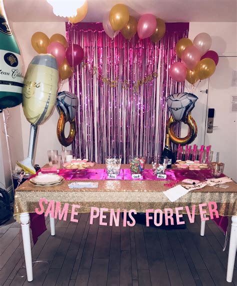 Bachelorette Party Setup Classy Gold And Pink Theme Bridal