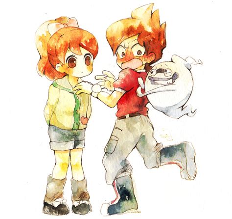 Whisper Kodama Fumika And Amano Keita Youkai Watch Drawn By Momiji