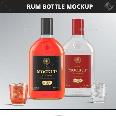 Present your design on this amazing mockup of a black rum bottle mockup. 110+ Best Rum Bottle Mockup Templates | Free & Premium