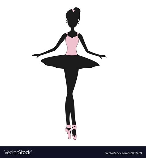 Black Silhouette Ballerina Ballet Dancer Vector Image