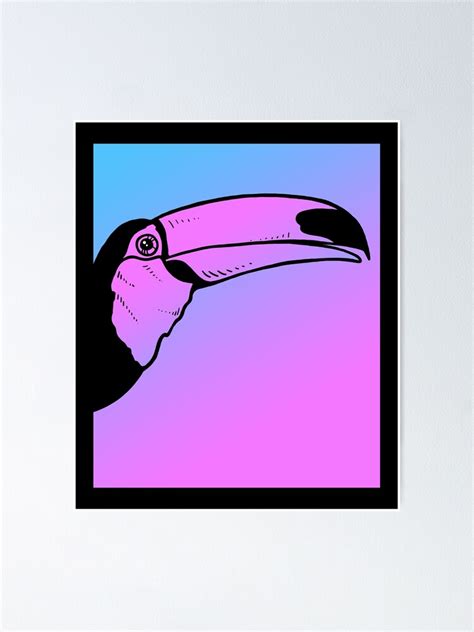 Vaporwave Toucan Aesthetic Pastel Goth Bird Poster For Sale By