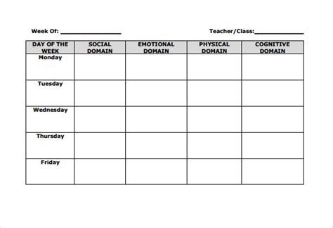 12 Blank Lesson Plan Templates Samples Examples And Format Sample