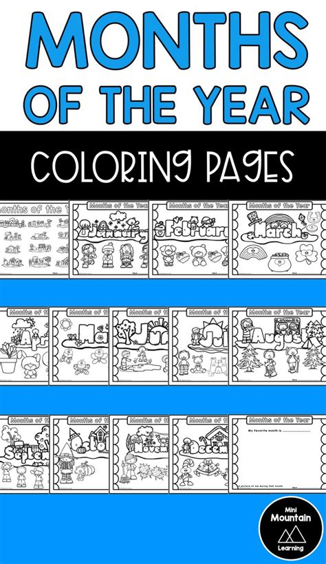 Months Of The Year Coloring Pages Months In A Year School Coloring