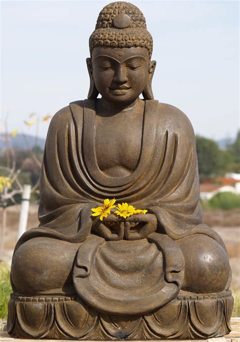 Sold Large Stone Japanese Buddha 40 77ls69 Hindu Gods And Buddha Statues
