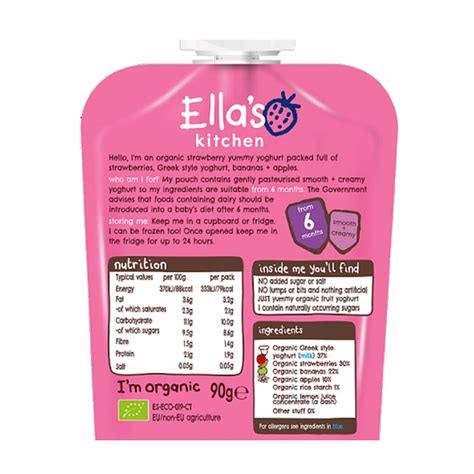 Ellas Kitchen Organic Strawberry Yoghurt Baby Pouch 90g 6 Months