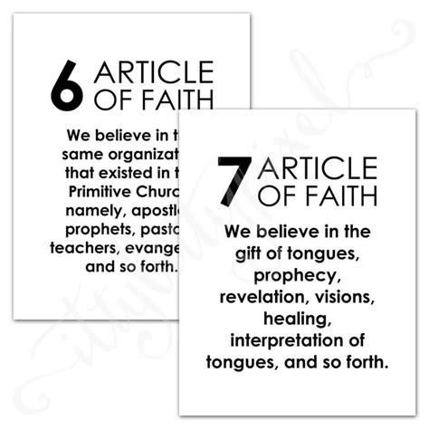 Lds Article Of Faith Posters Printable Sign Church Of Jesus Etsy