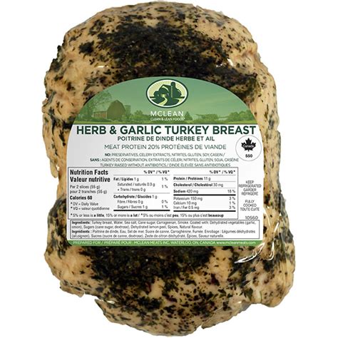 Herb Garlic Turkey Breast Mclean Meats Clean Deli Meat Healthy
