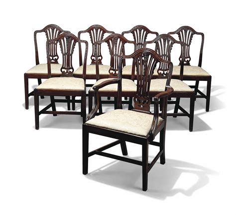 A Set Of Eight George Iii Mahogany Dining Chairs