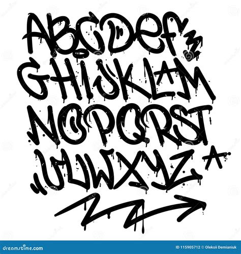 Graffiti Alphabet Part 2 Vector Illustration