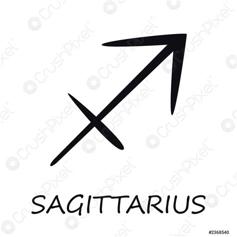 Sagittarius Zodiac Sign Black Vector Illustration Celestial Archer