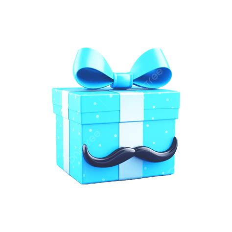 Beautiful Happy Fathers Day With Moustache And T Box 3d Realestic