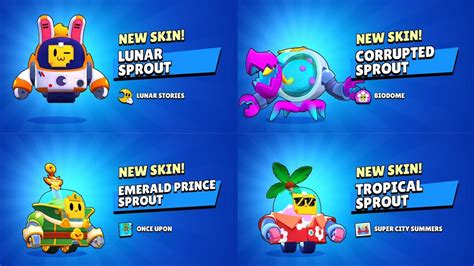 All Sprout Skins Unlock Animation Brawl Stars Youtube